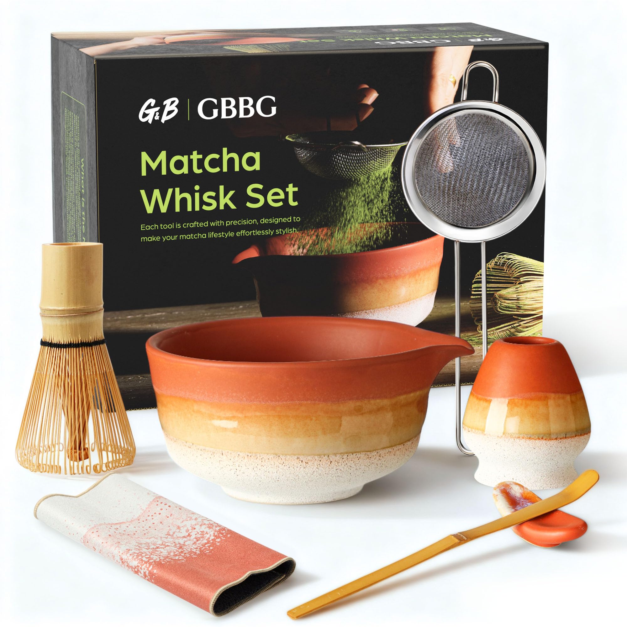 GBBG Desert Series matcha bowl 530ml with smooth pouring for silky tea