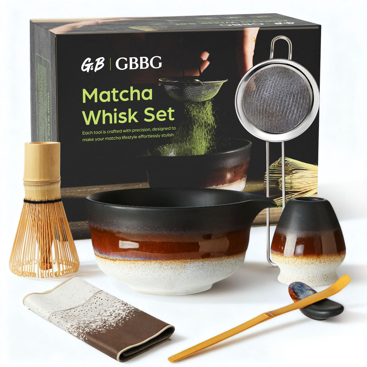 GBBG Matcha Whisk Set Desert Series bowl shown for smooth whisking and elegant serving.