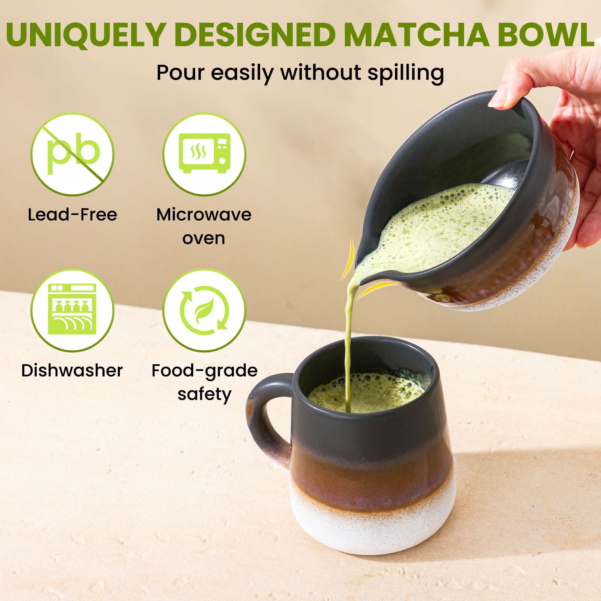 GBBG Matcha Whisk Set Desert Series chasen stand supports organized storage.