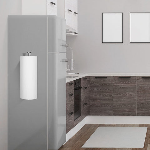 GBESTWOOW towel holder keeps towels within arm's reach for quick cleanup.