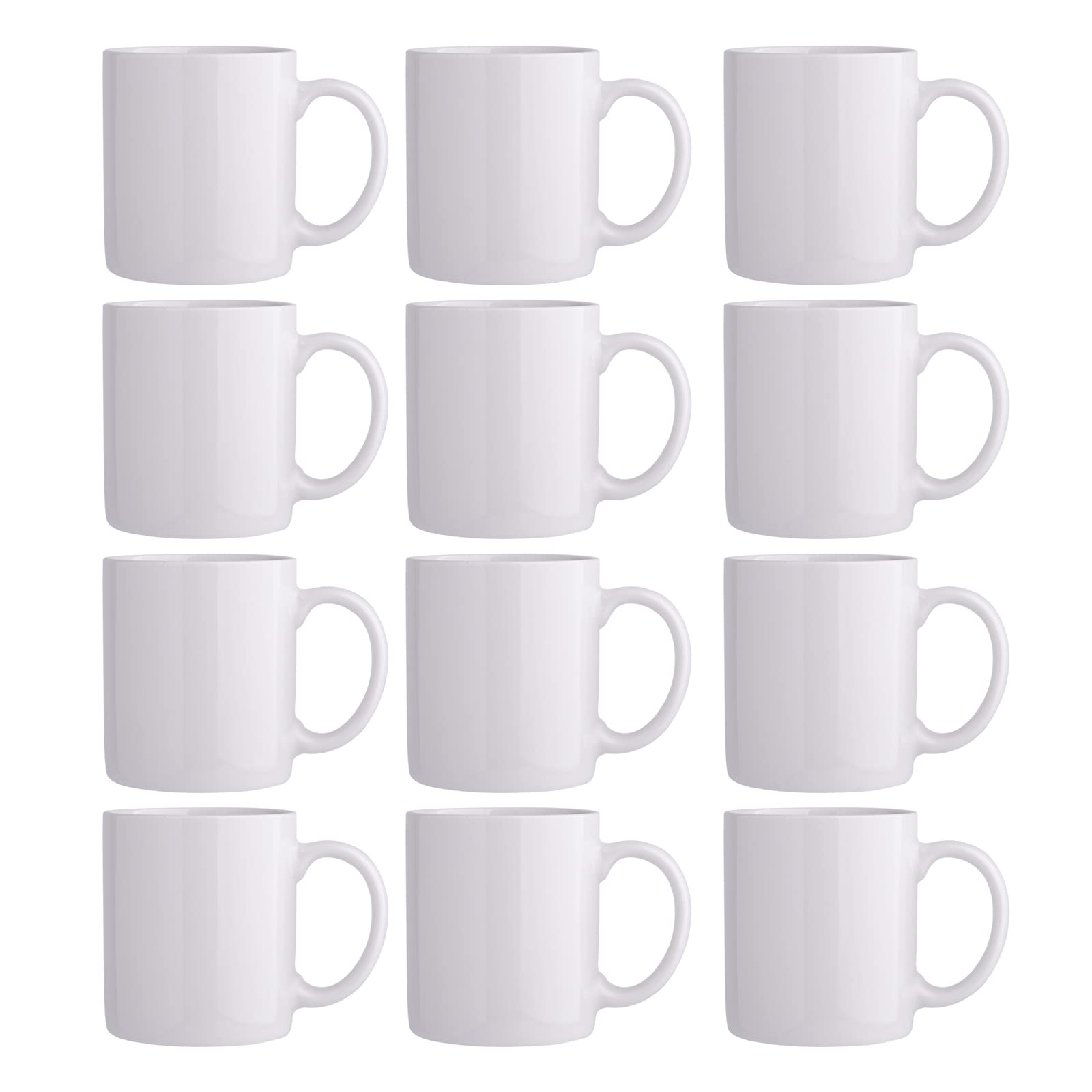 GBHOME 12oz off-white mug with a large handle, ideal for daily hot coffee.