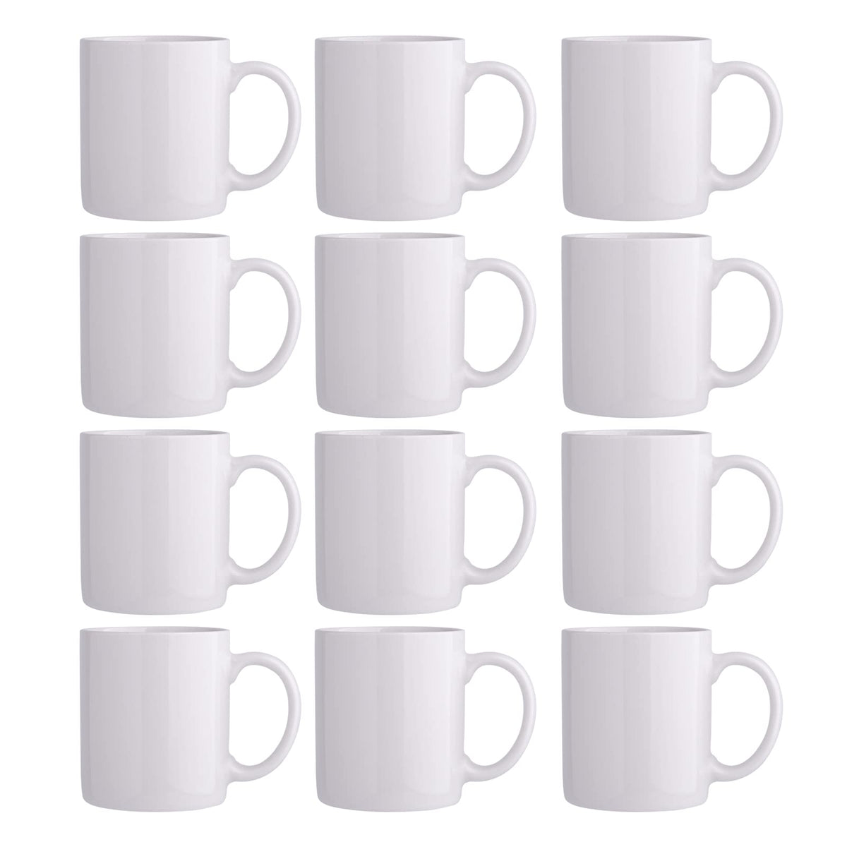 GBHOME 12oz off-white mug with a large handle, ideal for daily hot coffee.
