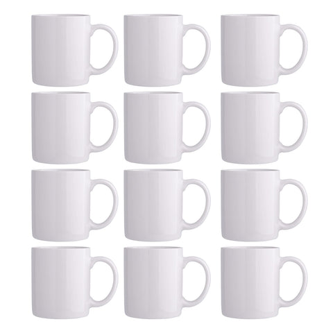 GBHOME 12oz off-white mug with a large handle, ideal for daily hot coffee.