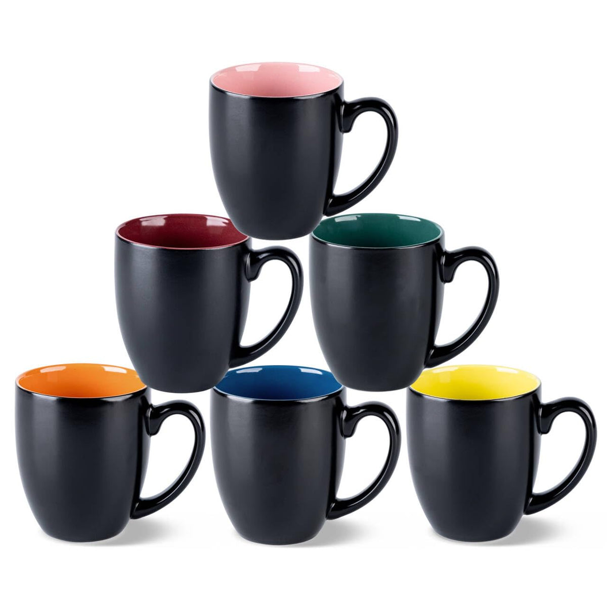 GBhome 16oz coffee mugs front view, durable ceramic set for everyday coffee rituals.