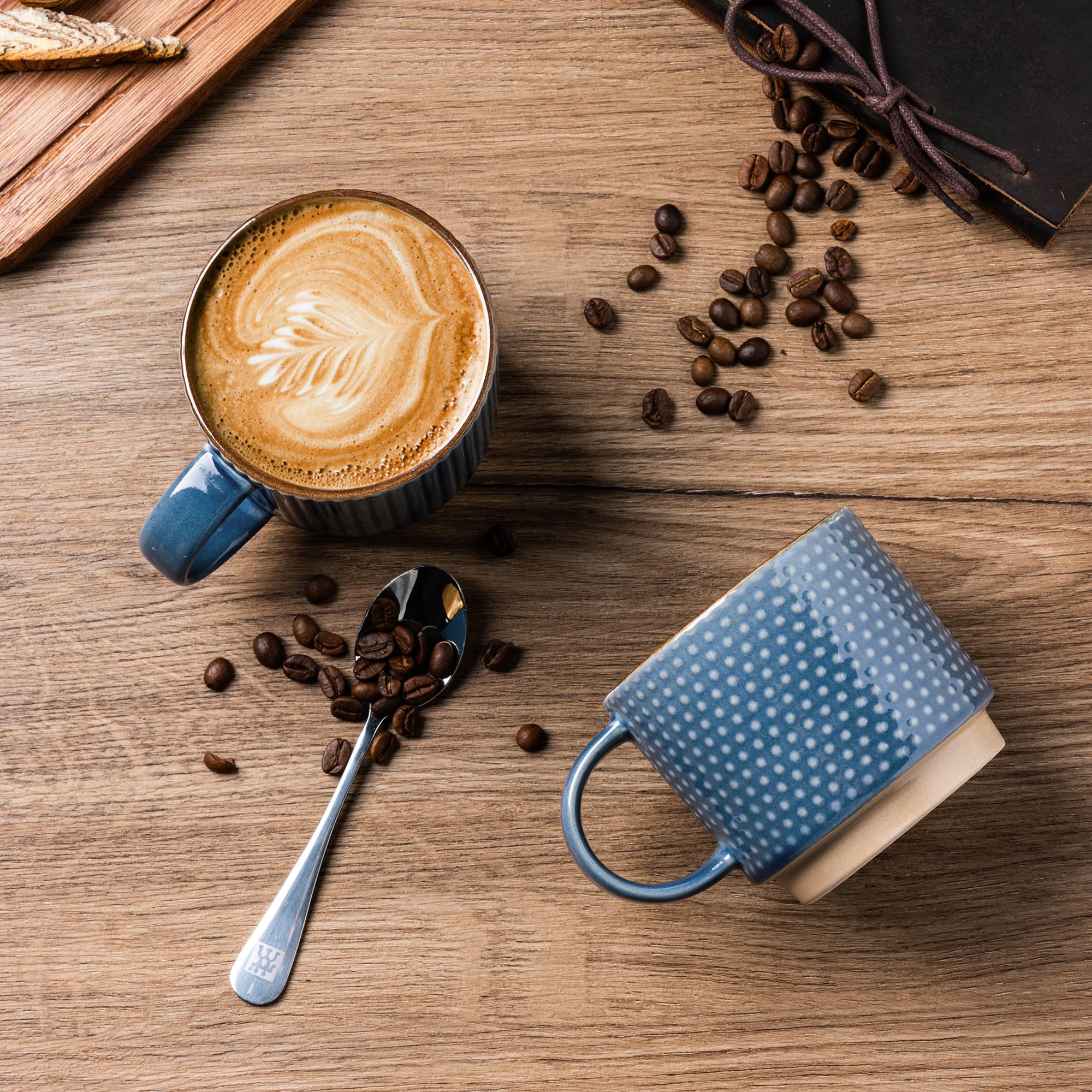 GBhome textured embossed mug close-up showing durable ceramic finish