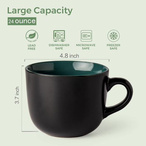 GBhome Jumbo Soup Mugs with ergonomic handle for comfortable grip.
