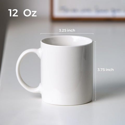 GBHOME off-white ceramic mug, dishwasher-safe, easy-clean for busy mornings.