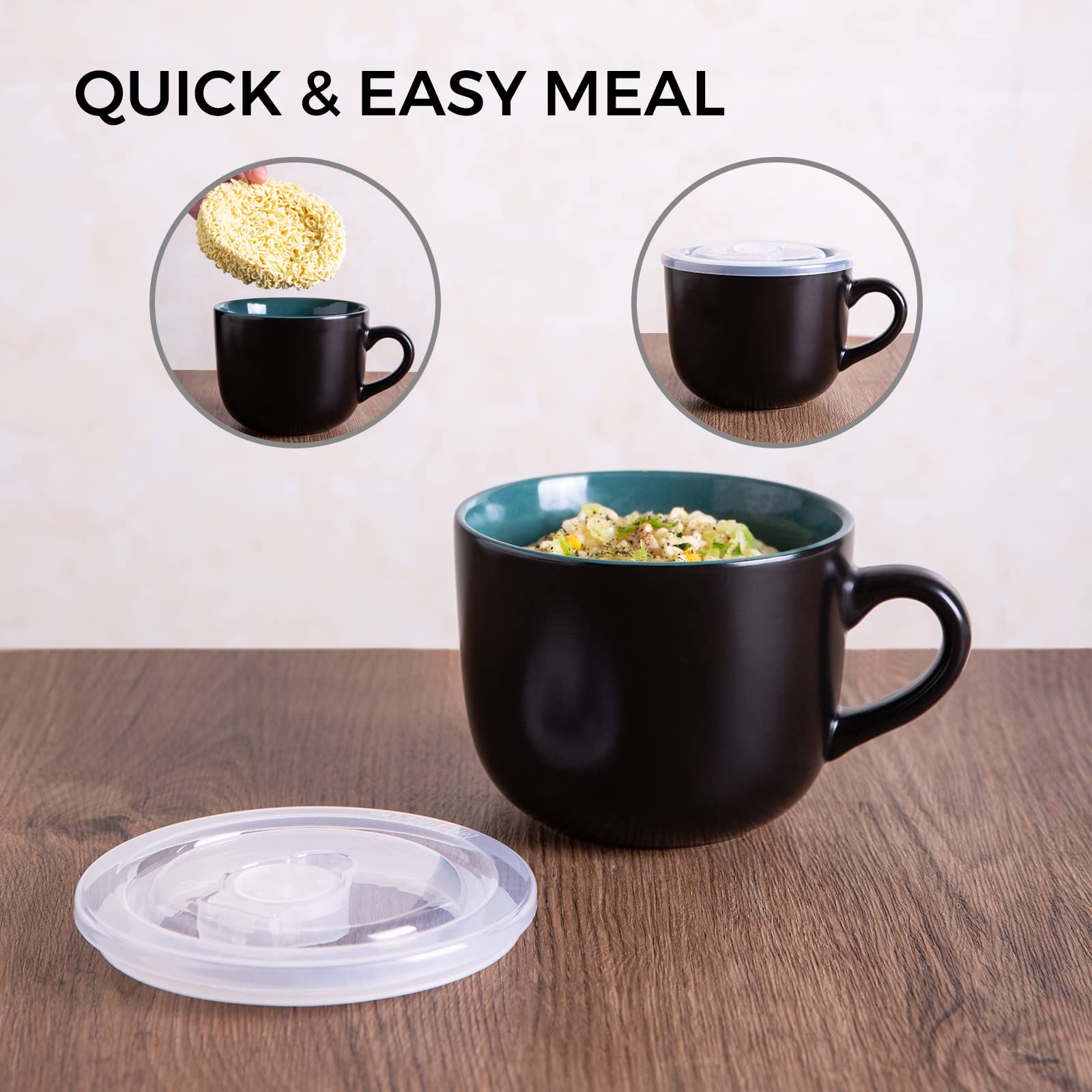 GBHOME 24 oz mug ready for soup, coffee, or noodles.