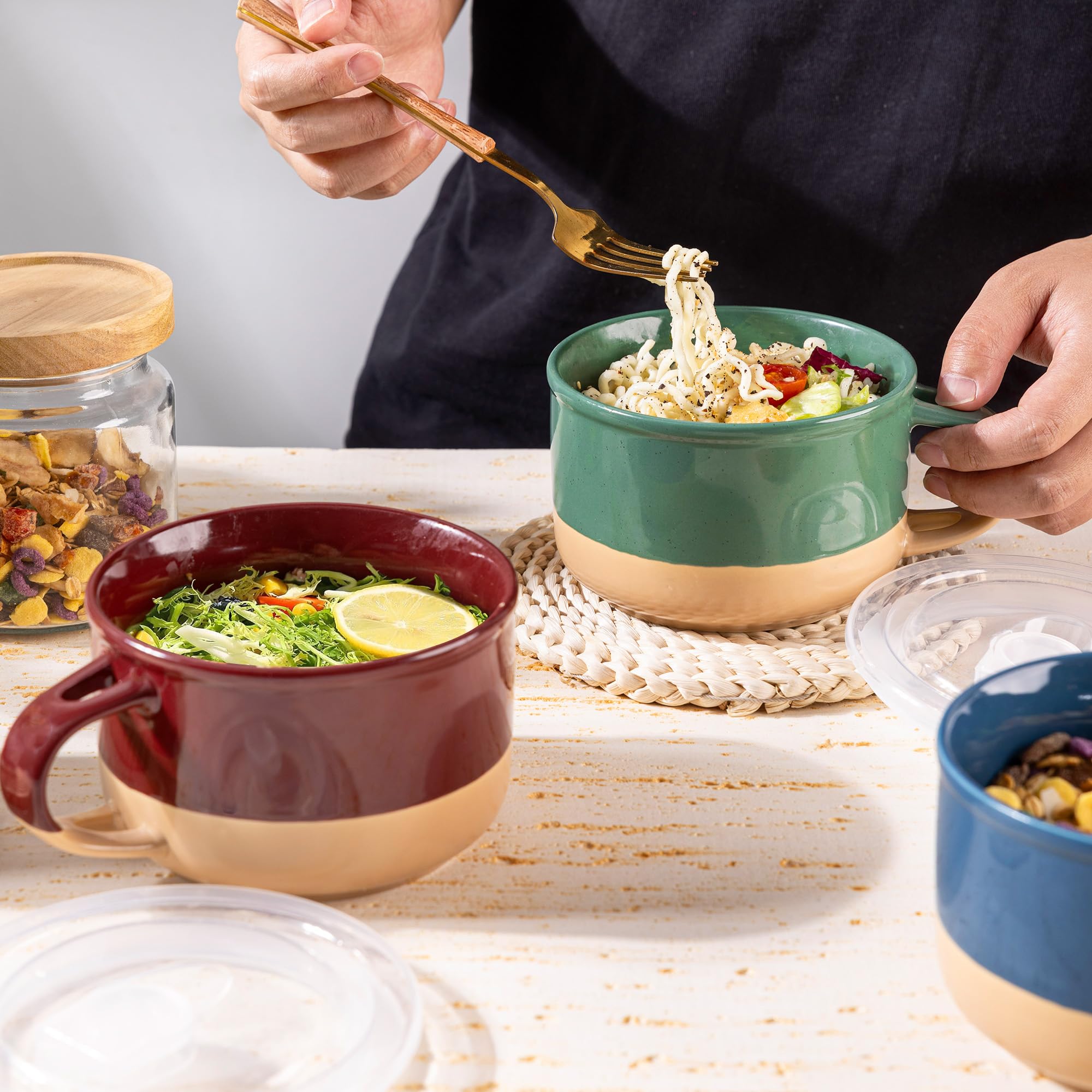 GBhome 24 oz capacity ideal for soups, cereals, and noodles.