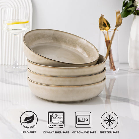 GBhome stackable stoneware bowls save cabinet space between uses.