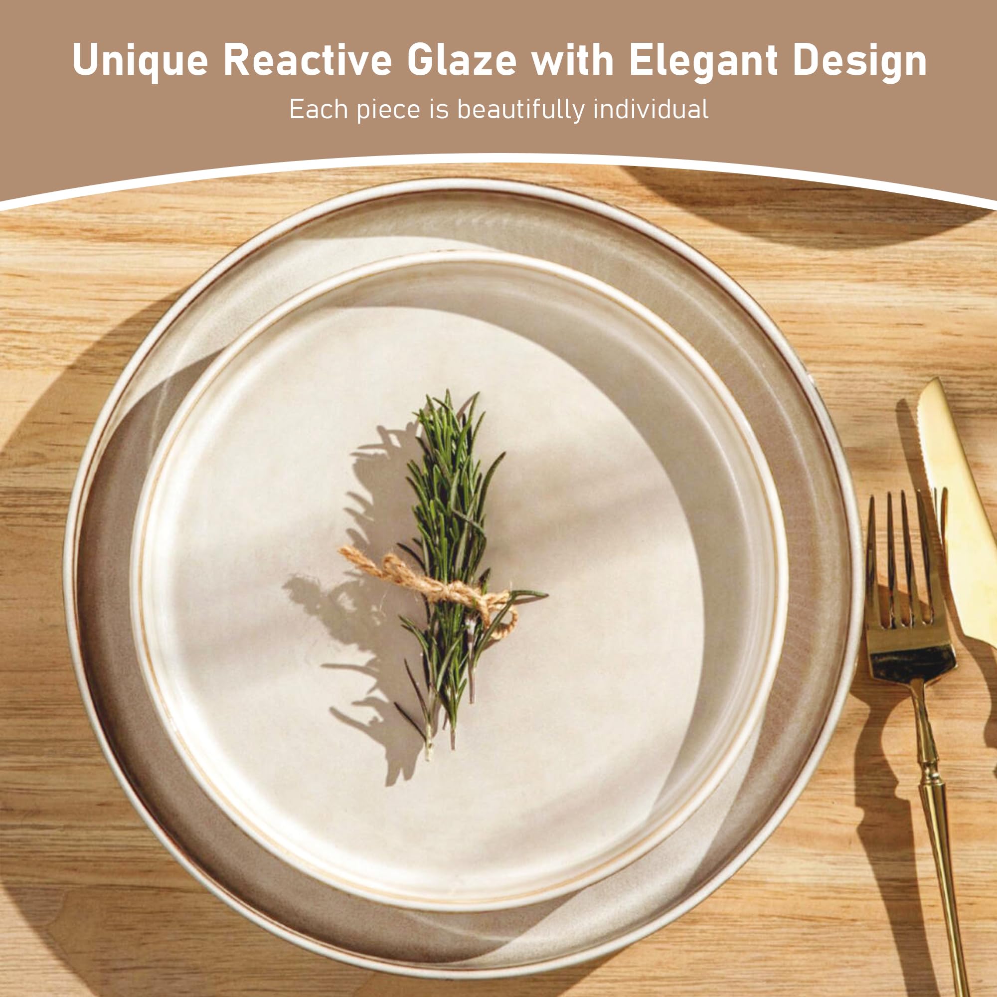 GBHOME salad plates with double-reactive glaze and unique color variations.