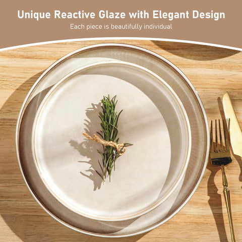 GBHOME salad plates with double-reactive glaze and unique color variations.