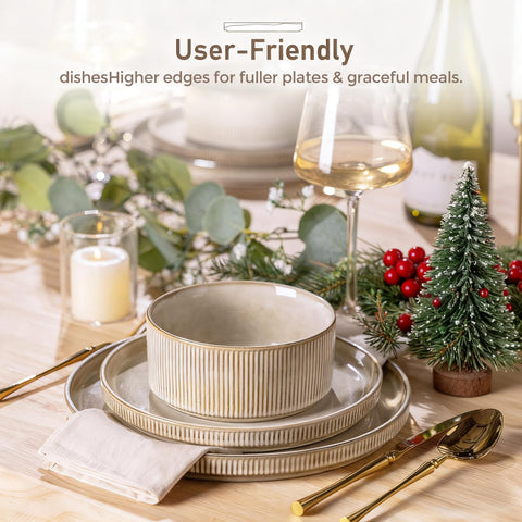 GBHOME dishwasher-safe and microwave-safe dinnerware for quick meals.