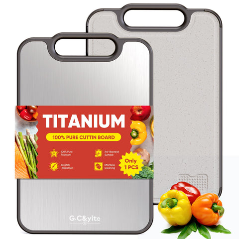 G.C&yite titanium cutting board, double-sided for meats and produce, preserves knife sharpness