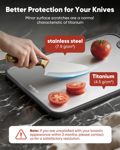 G.C&yite titanium edge-protecting design keeps knives safer during prep