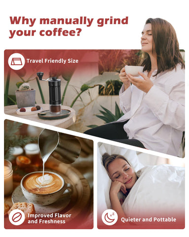 GCCTXG portable handheld grinder for on-the-go coffee experiences.