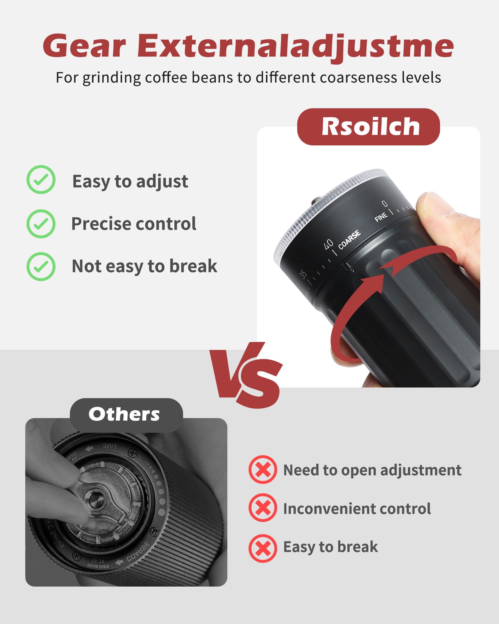 GCCTXG travel-friendly grinder ideal for camping and hotel stays.