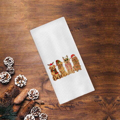 GCFET Golden Retriever kitchen towel, folded display for versatile drying and wiping.
