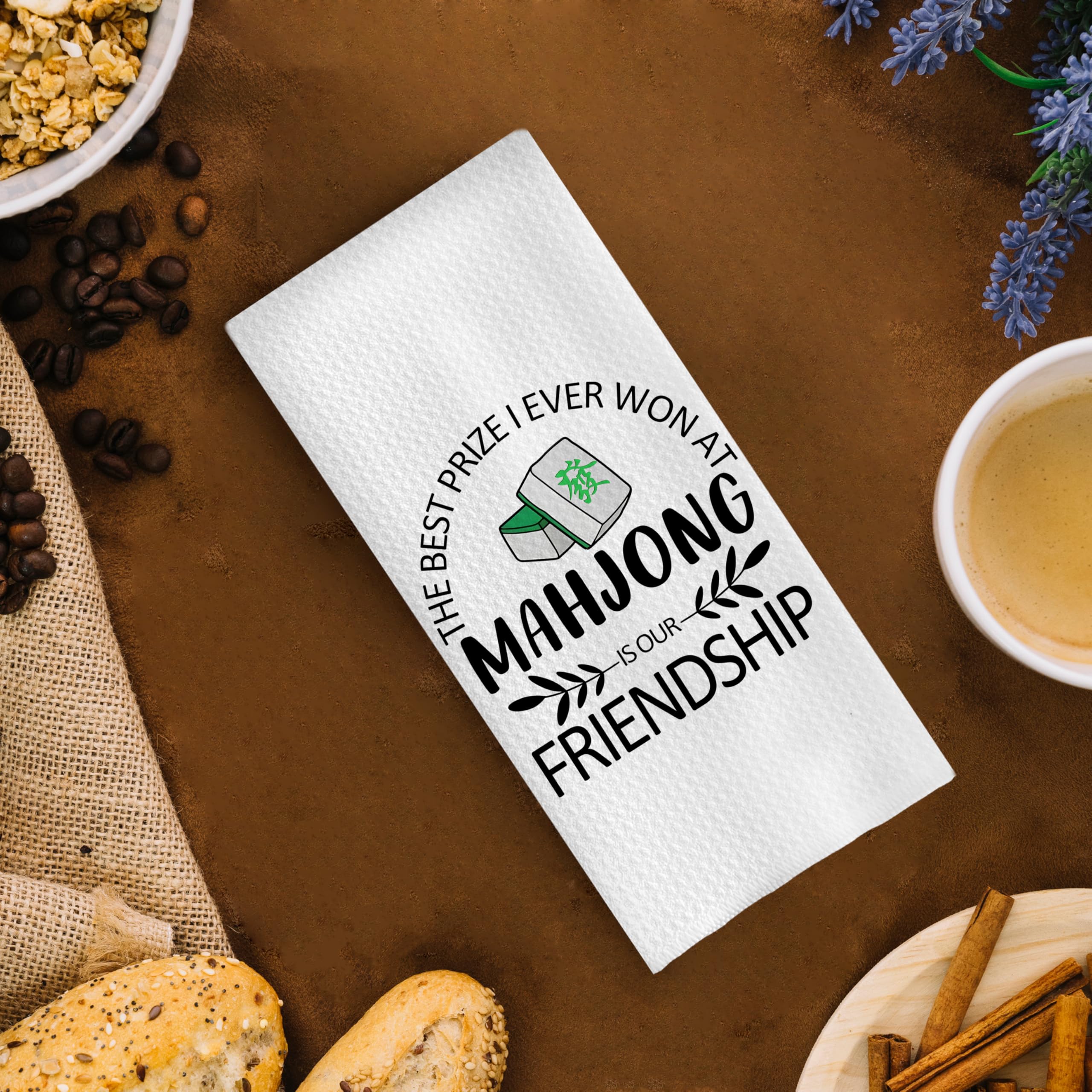 GCFET Mahjong gifts towel being used to dry hands, practical and absorbent for daily chores