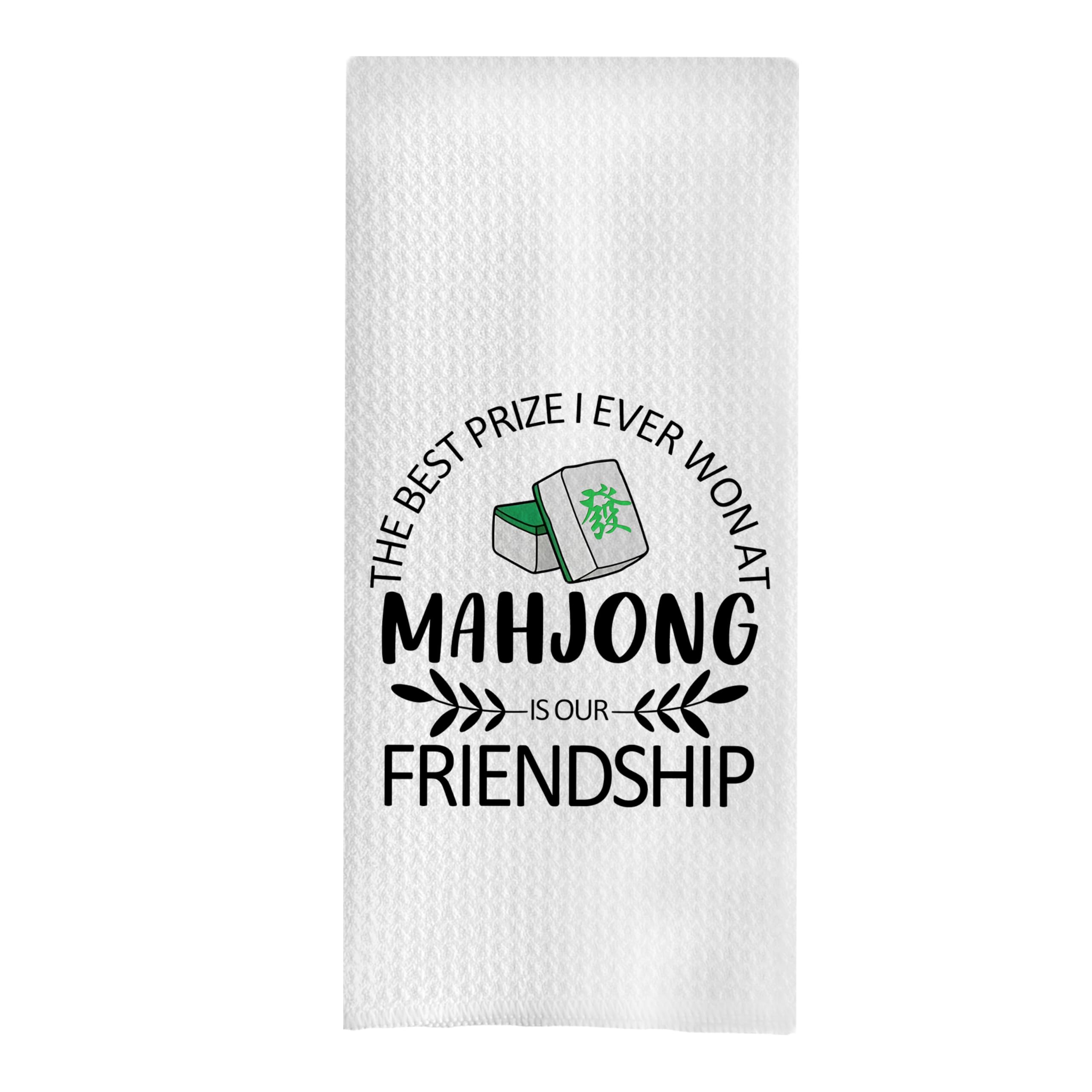 GCFET Mahjong gifts towel front view, a decorative kitchen accessory with strong absorbency
