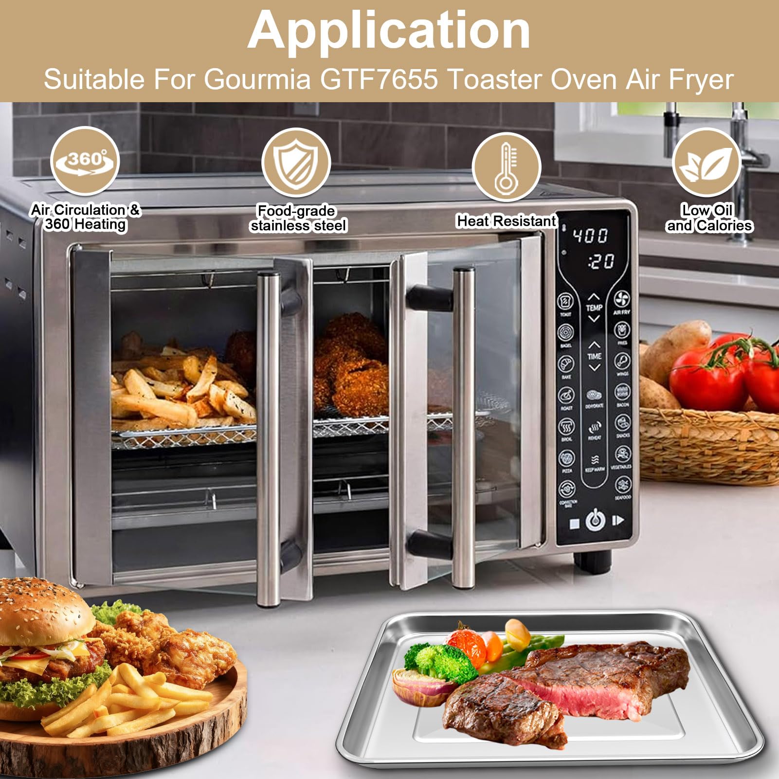GCQFZ air fryer rack demonstrating sturdy steel construction.