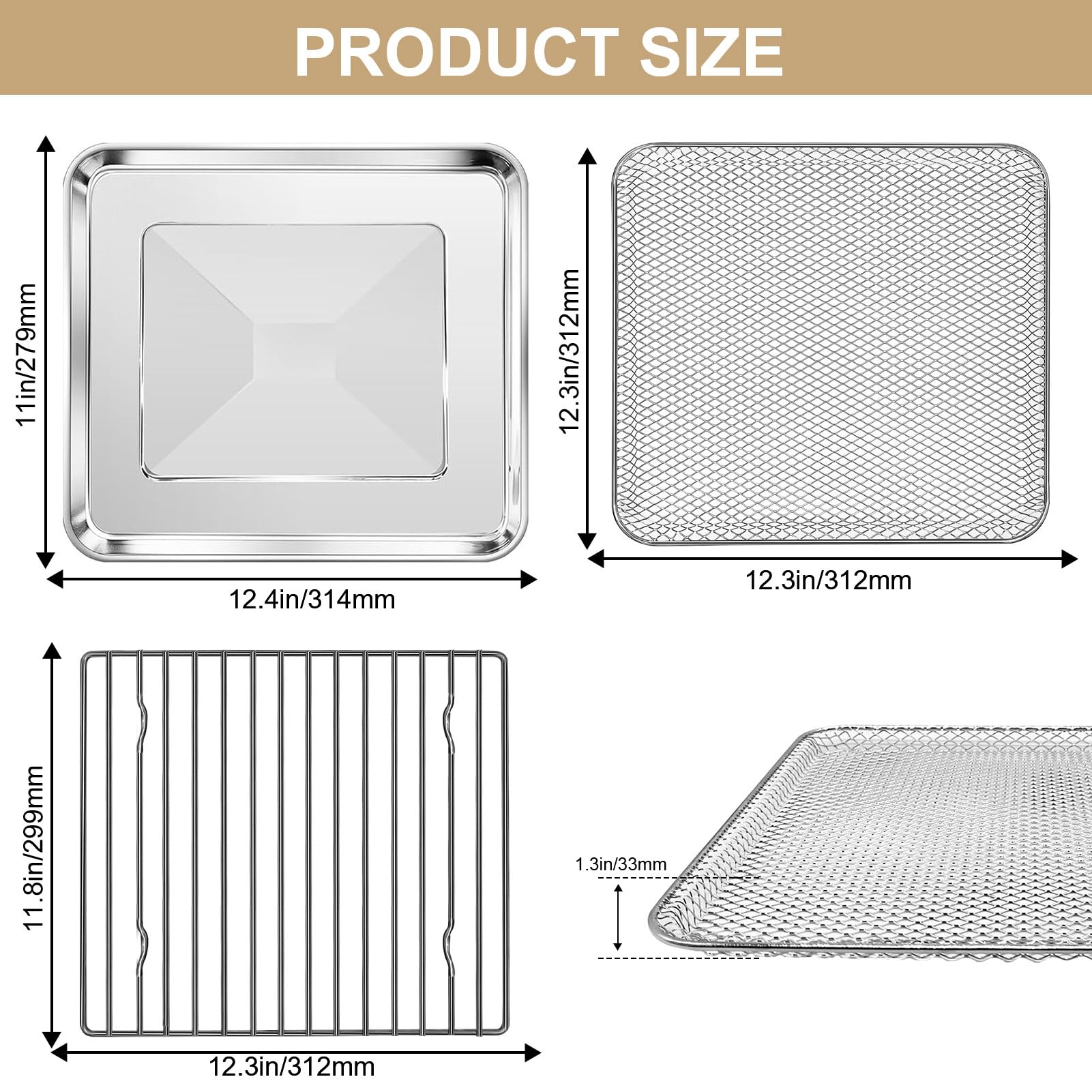 GCQFZ air fryer tray showing even heat distribution for crispy results.