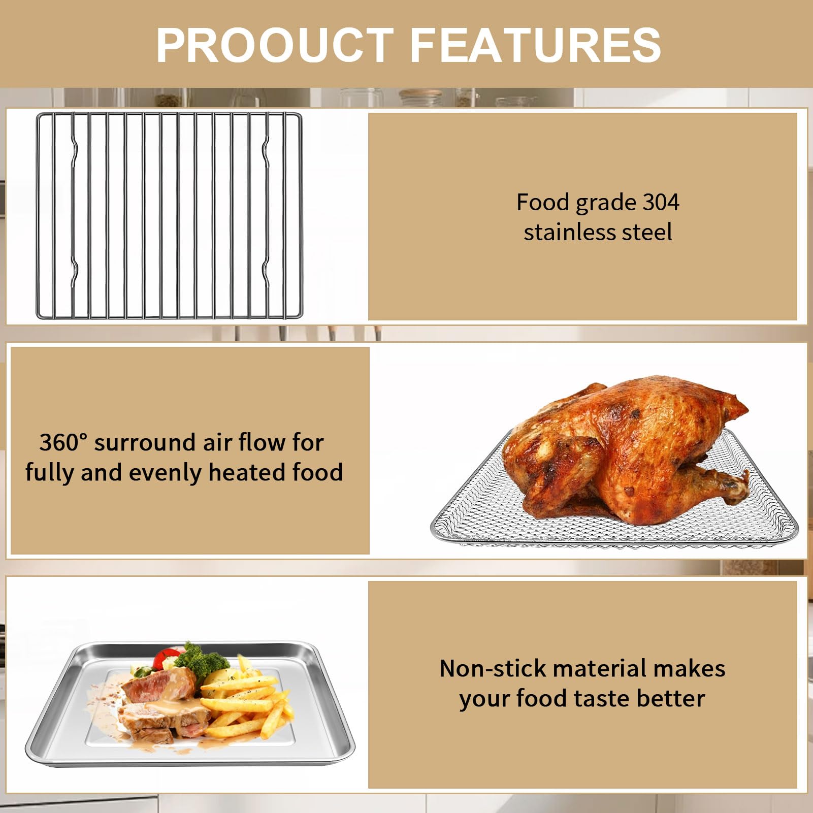 GCQFZ stainless steel design for durable high heat cooking.