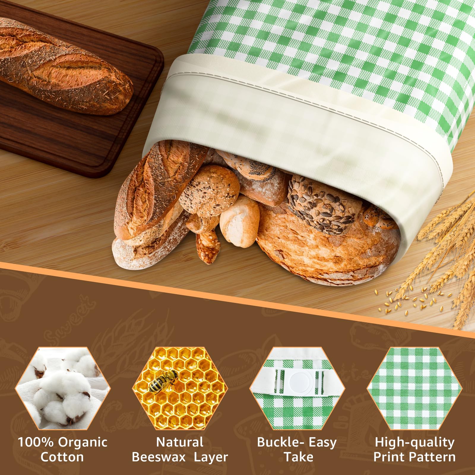 GCTGCT 13x17 bread bag in-use with loaf