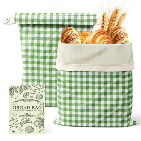GCTGCT large beeswax bread bag in closed position preserves freshness