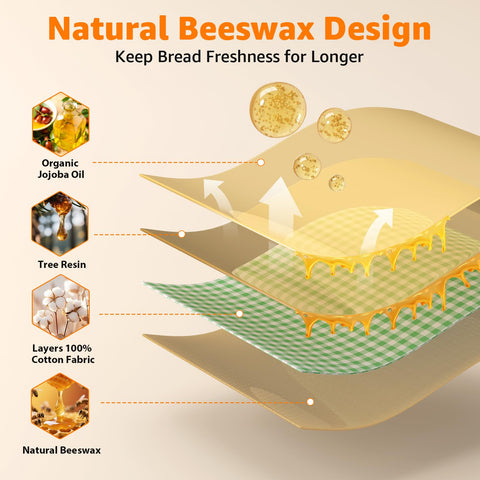 GCTGCT large beeswax bread bag open loaf ready to store