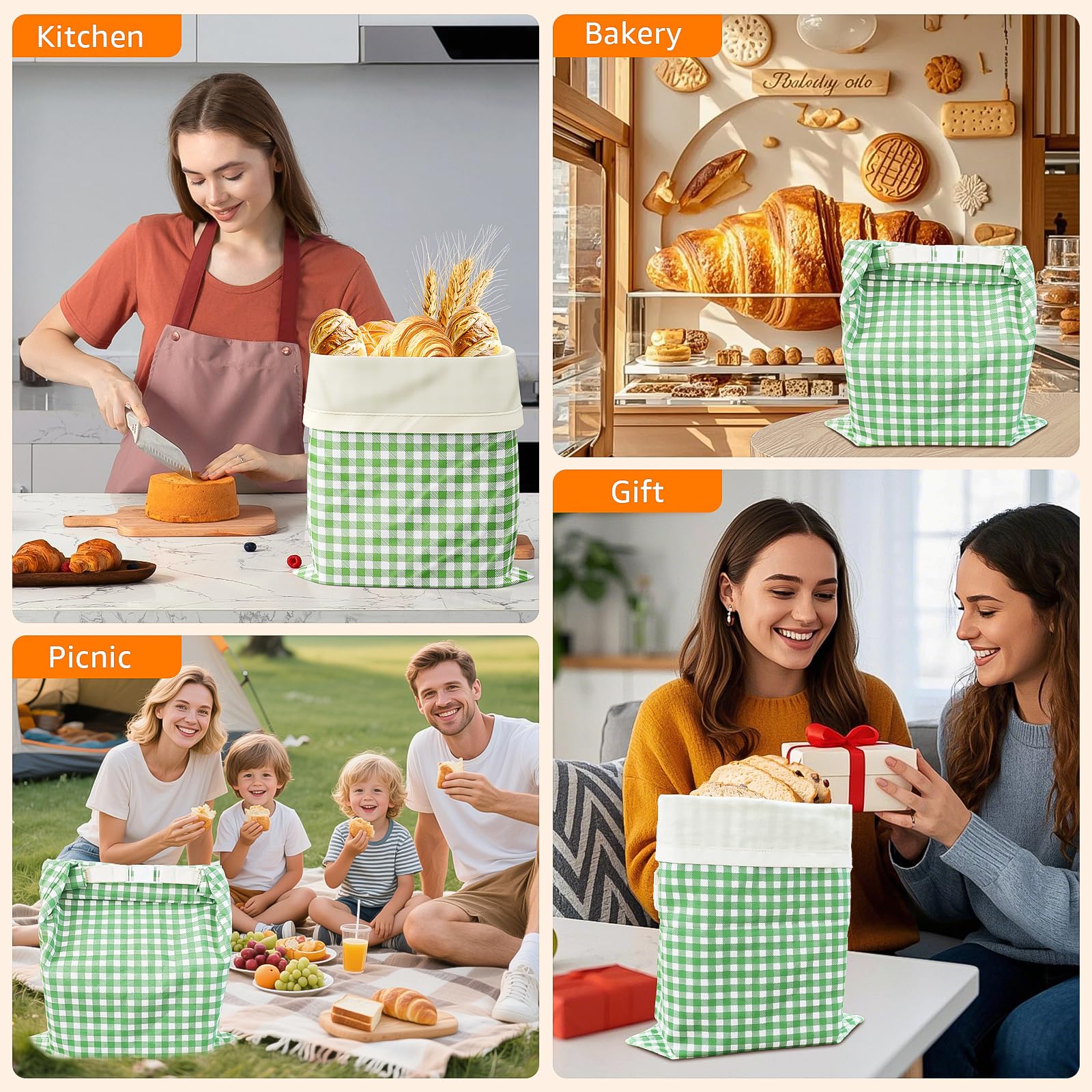 GCTGCT two-pack bread bags for home storage