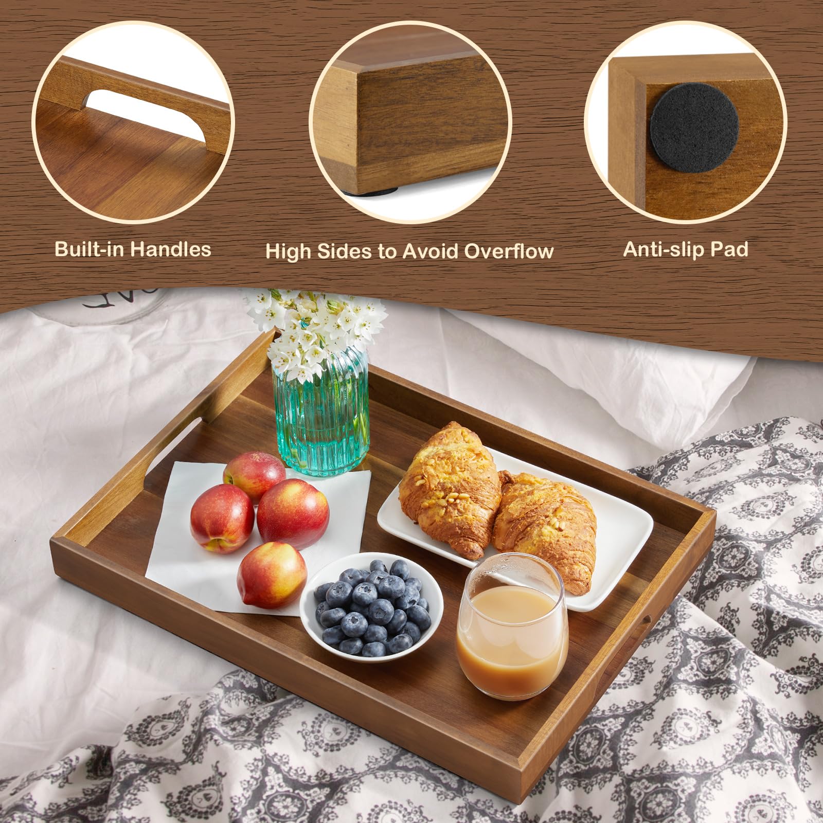 GCWSTJK coffee table serving tray elevates organization and shared meals.