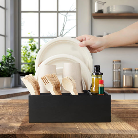 GCWSTJK silverware caddy with handles for portable dining