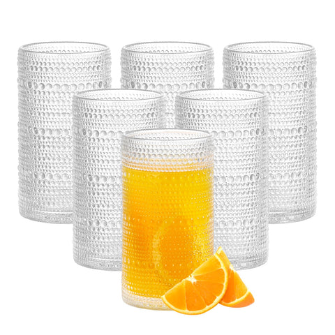 GDCCI hobnail 16oz highball glass shows vintage style with a sturdy grip.