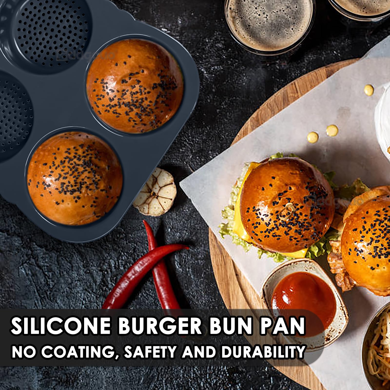 GDDGCUO dishwasher-safe silicone pan for quick cleanup