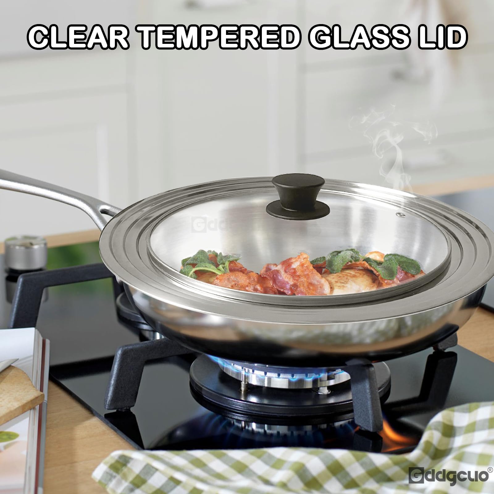GDDGCUO large-pot lid fits multiple cookware sizes to replace others