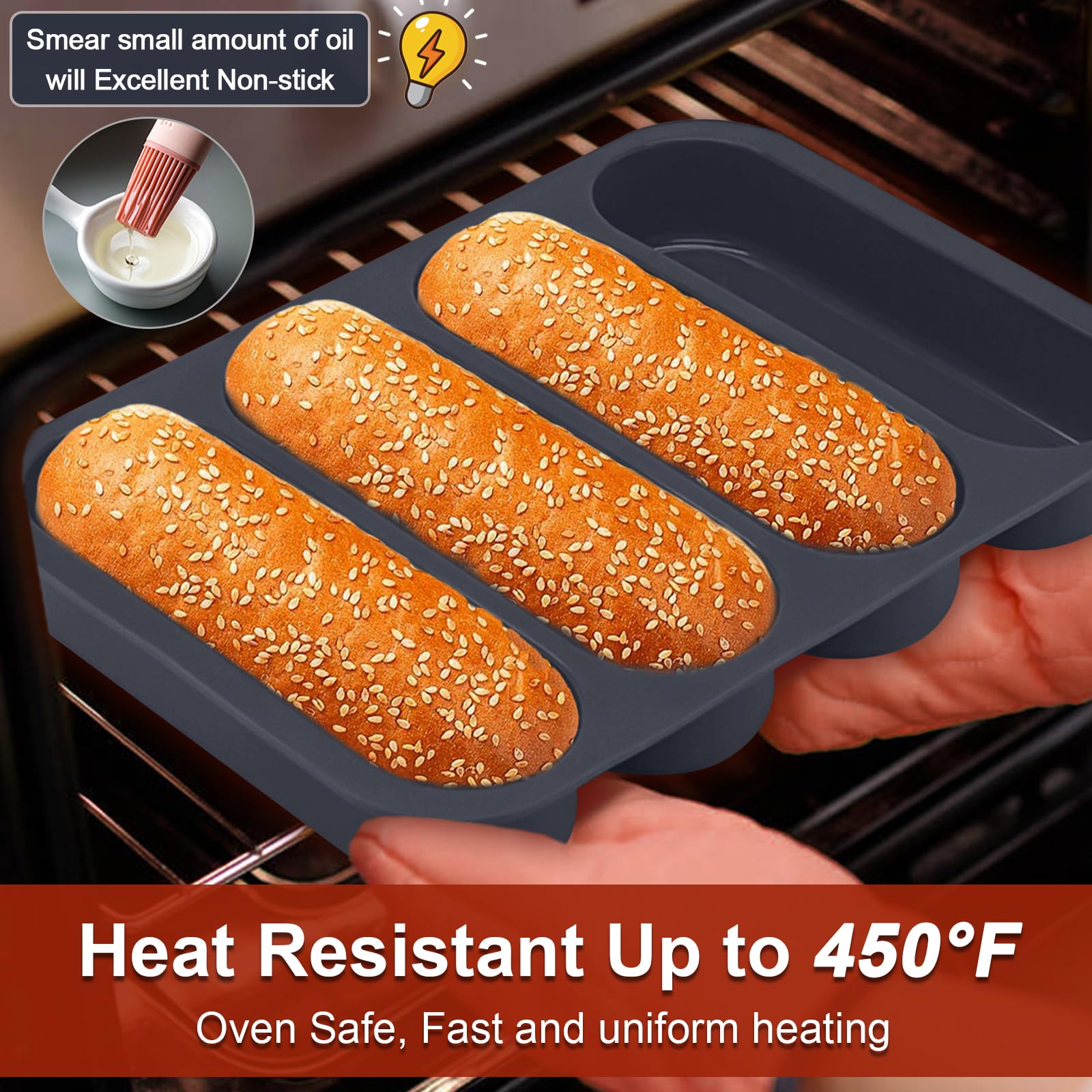 GDDGCUO silicone bun pan set of 2 ideal for batch baking