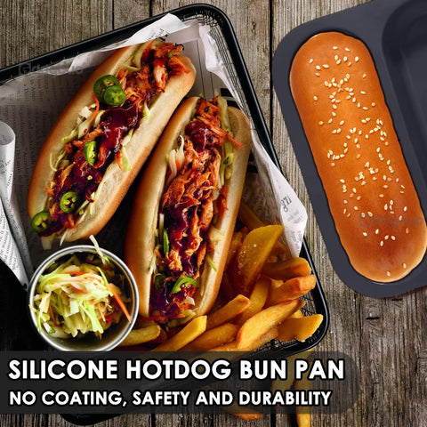 GDDGCUO silicone hotdog bun pan nonstick surface for quick release