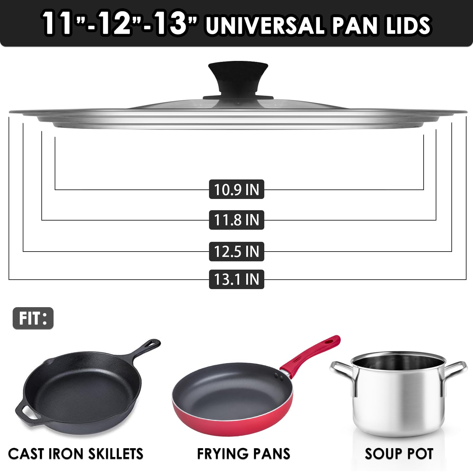 GDDGCUO lid with transparent glass for easy visibility during cooking.