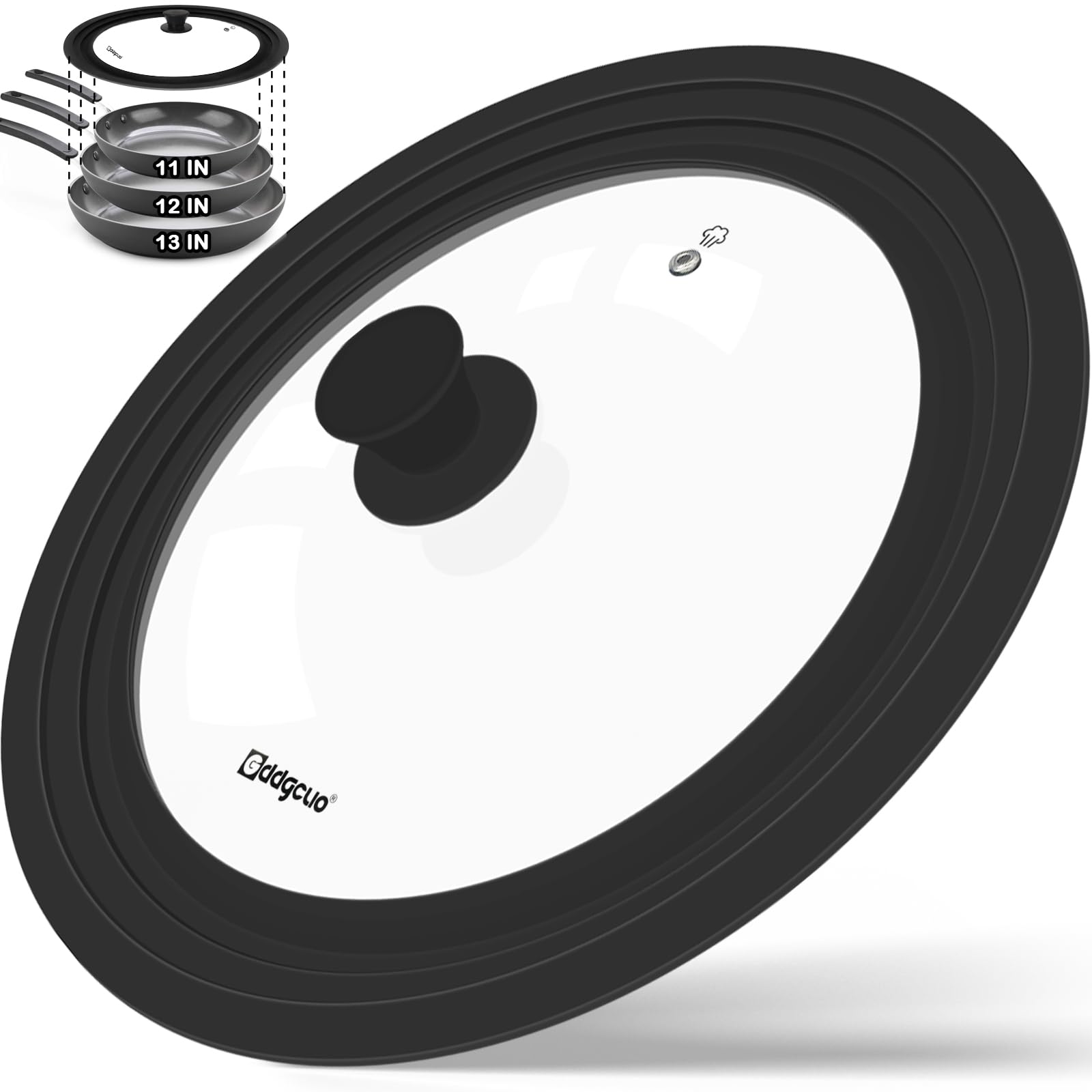 GDDGCUO universal pan lid fits 11–13 inch pots for versatile cooking
