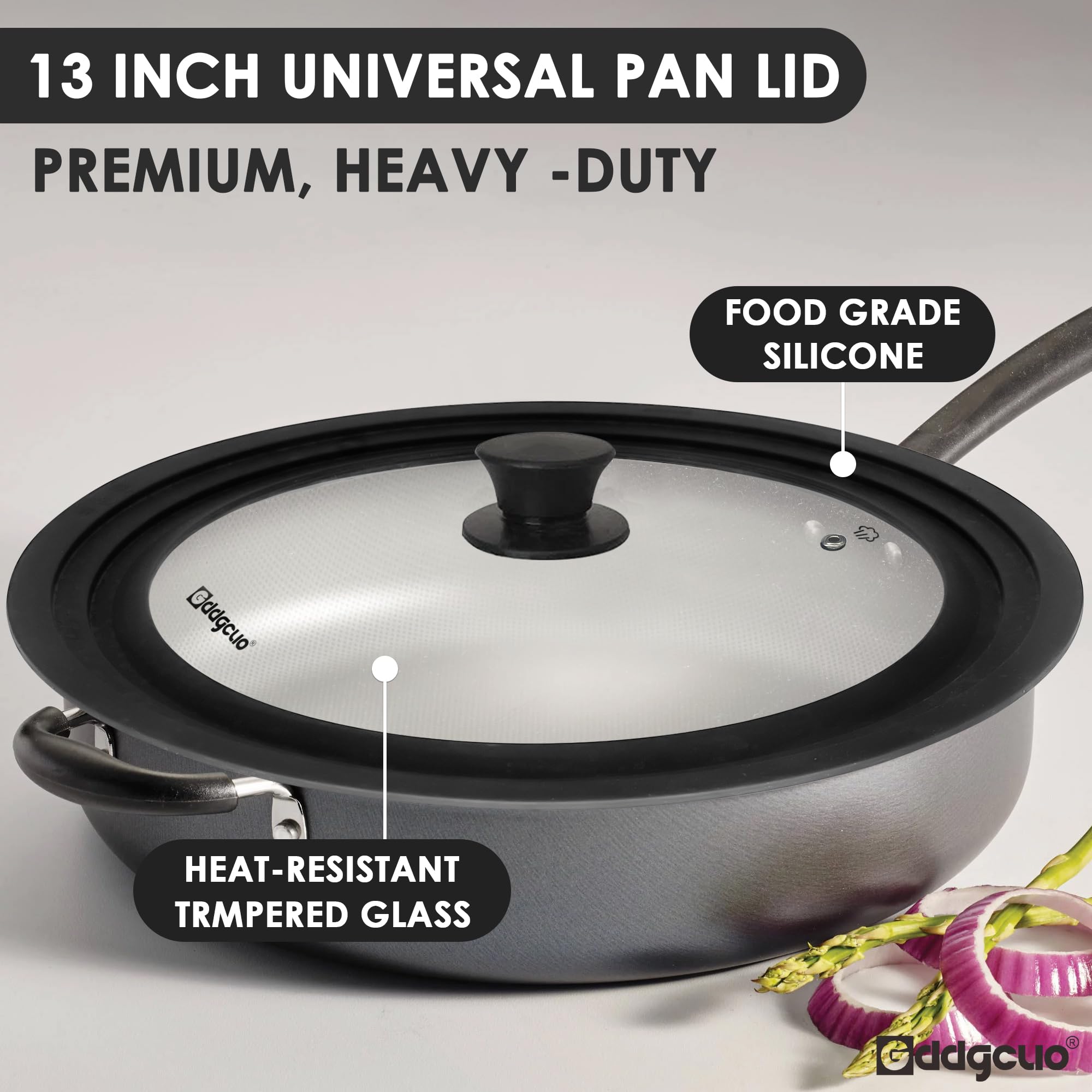 GDDGCUO lid’s steam vent helps release moisture during simmering