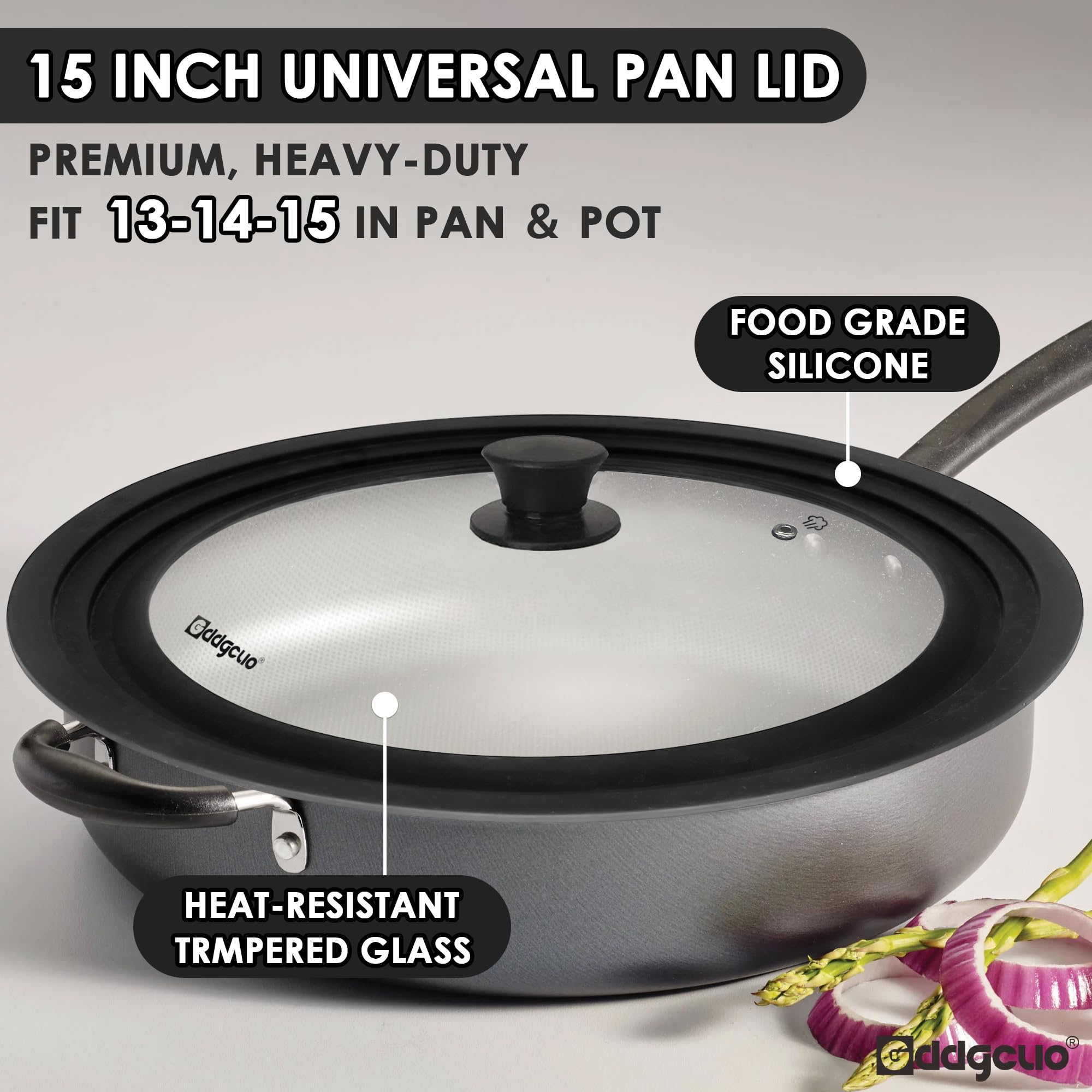 GDDGCUO lid with transparent glass for watching food cook.