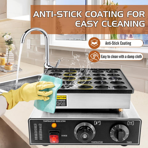 GDDGHS mini pancakes heating element delivers fast, even heat for batch cooking efficiency.