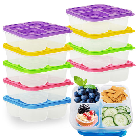 Gddochn colorful 4-compartment snack box keeps meals organized for busy days.