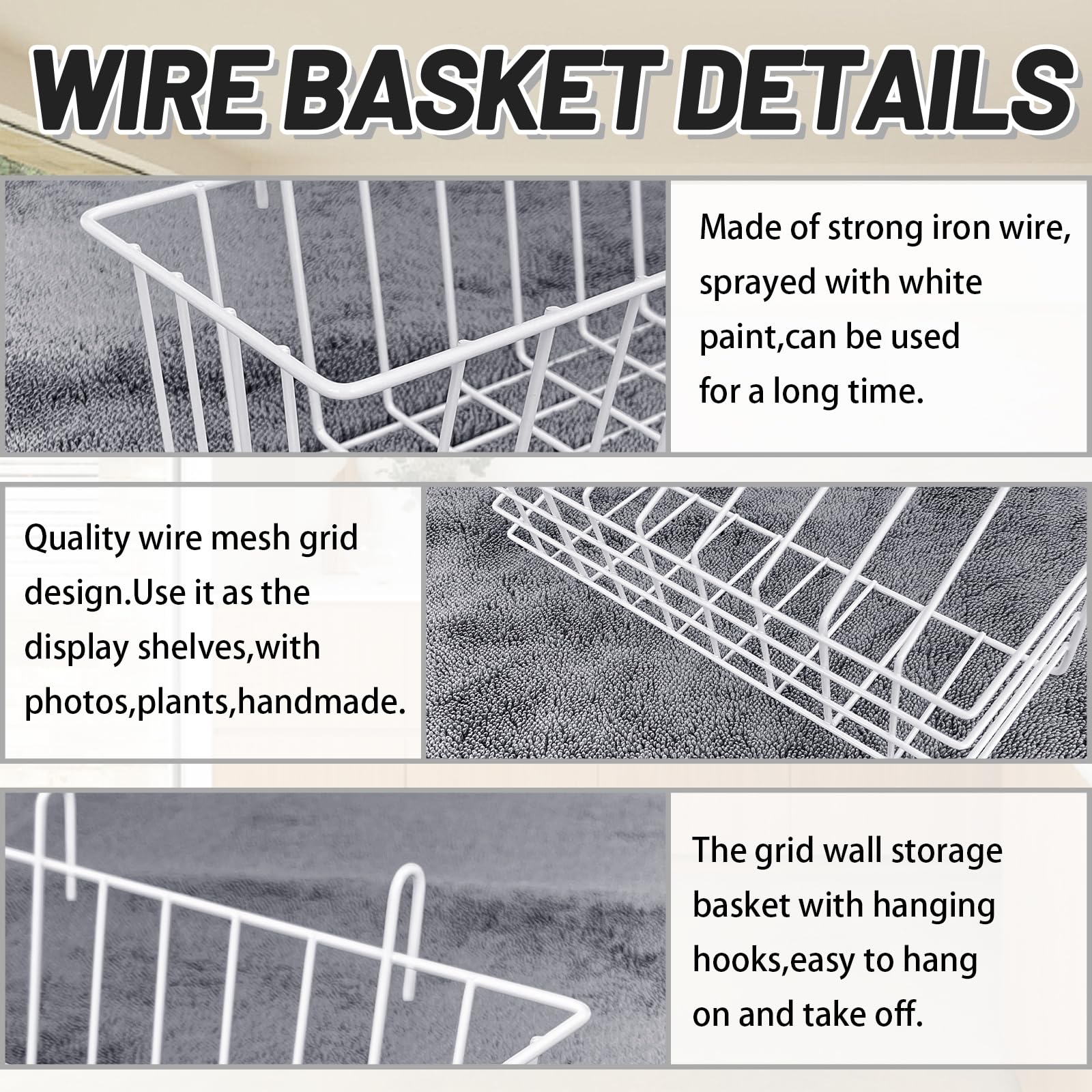 Gddochn metal wire basket for bathroom organization and easy cleaning.
