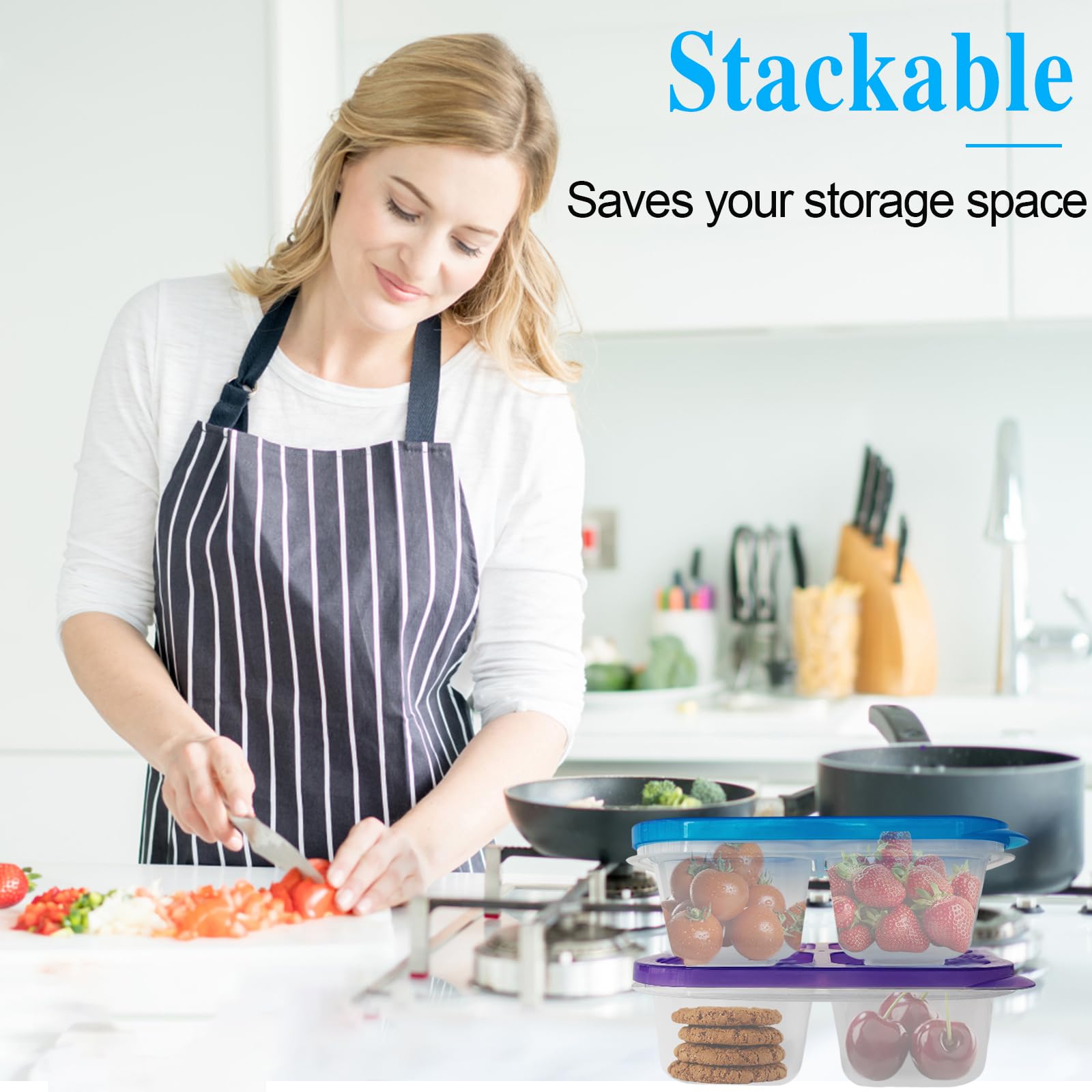 Gddochn refrigerator-safe snack container keeps snacks fresh on the go.