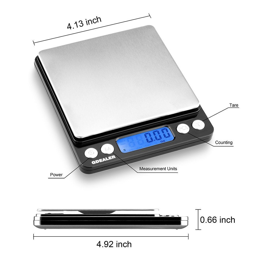 GDEALER precise weighing up to 500g for accurate kitchen prep.
