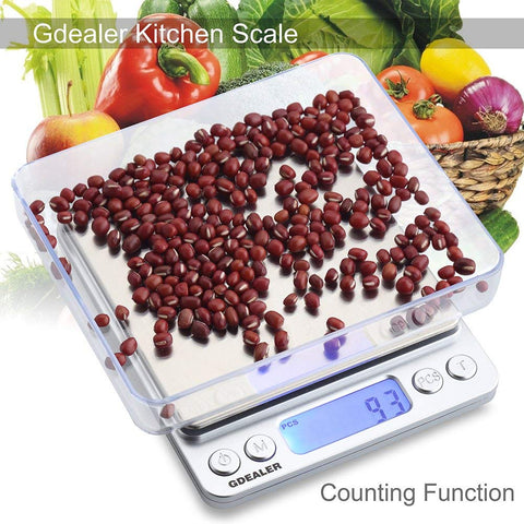 GDEALER Food Scale counting function aids portion estimation in recipes.