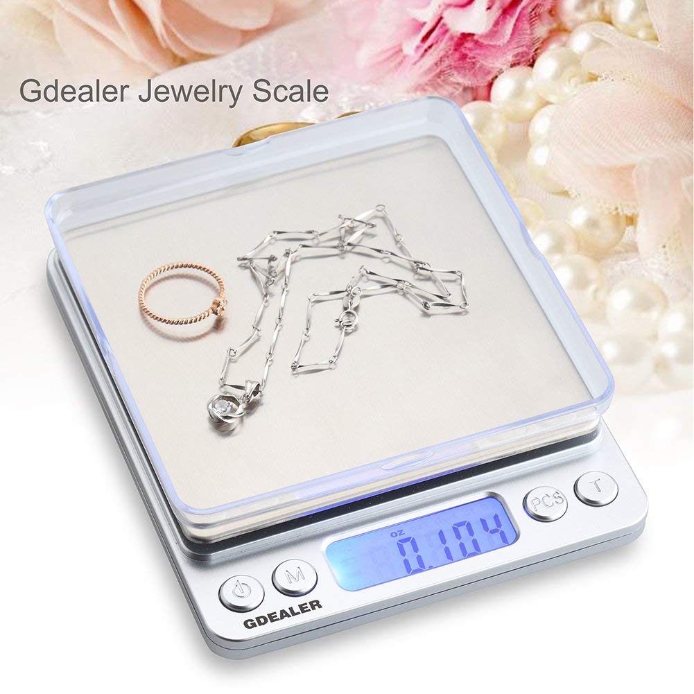 GDEALER Food Scale with two transparent plastic cases for versatile weighing.