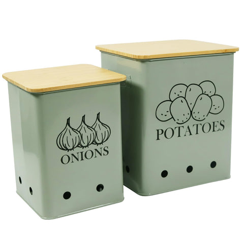 Gdfjiy kitchen storage tins with potatoes, protect from light and extend freshness
